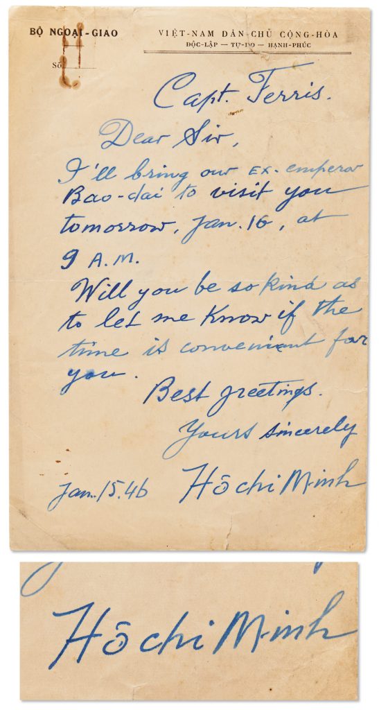 Ho Chi Minh autograph