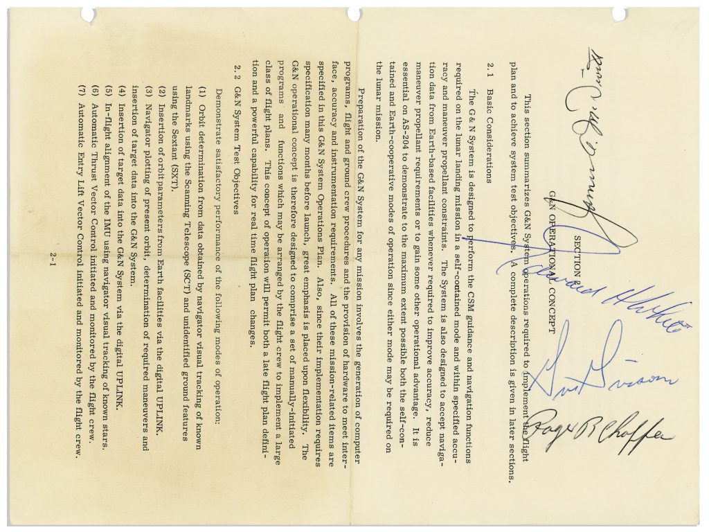 Apollo 1 crew and backup signed photo by 6