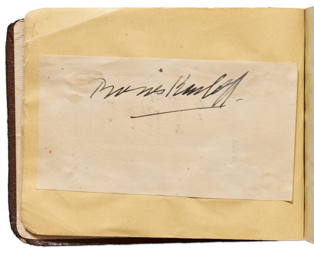 Boris Karloff signed image as Frankenstein
