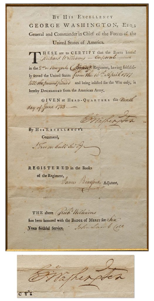  George Washington and cabinet autographs