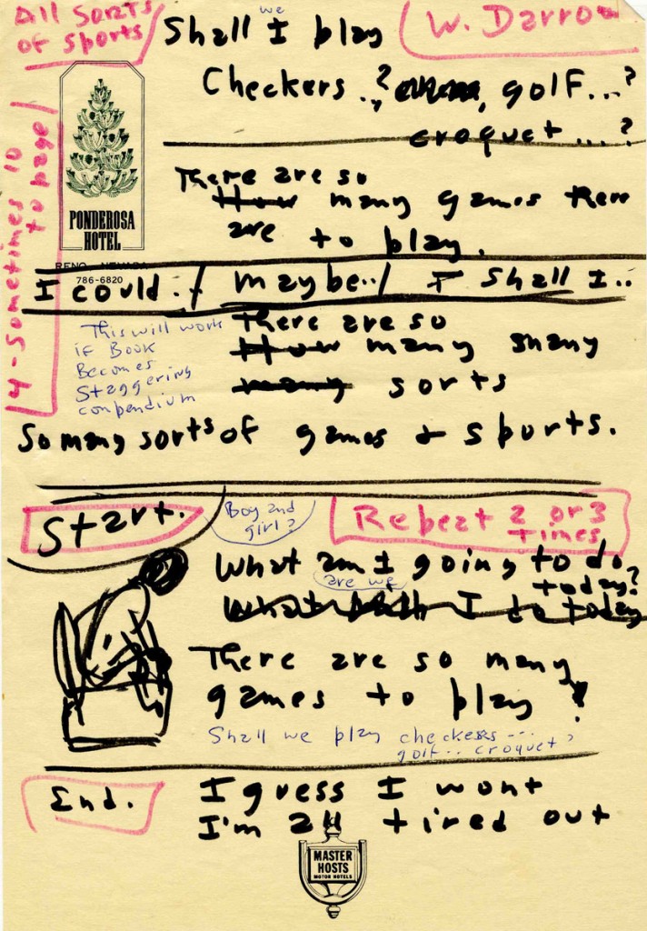 One page of Dr. Seuss manuscript full of rhyming text