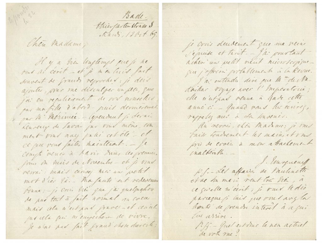 Ivan Turgenev autograph