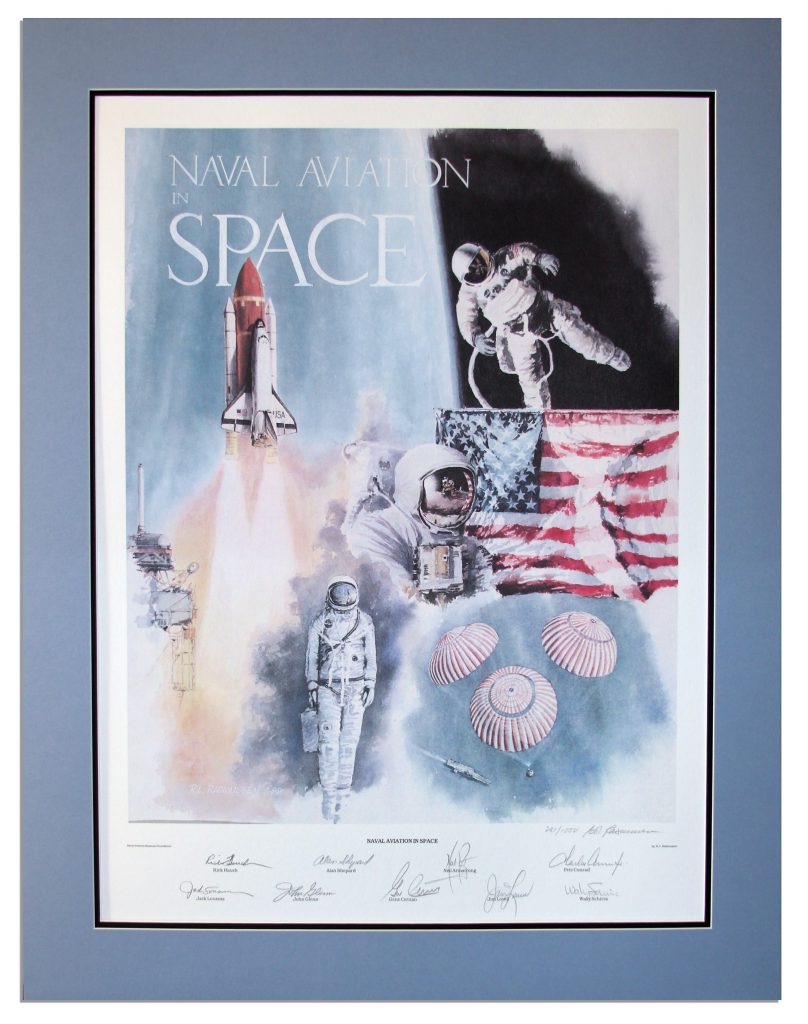 naval aviation astronaut lithograph signed