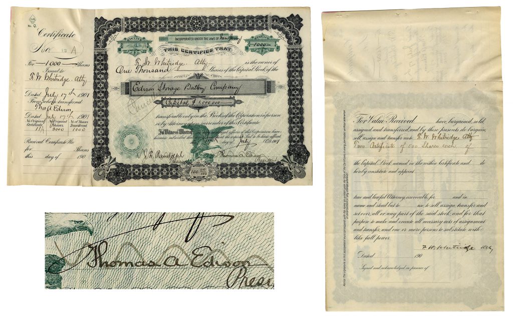 Thomas Edison autograph