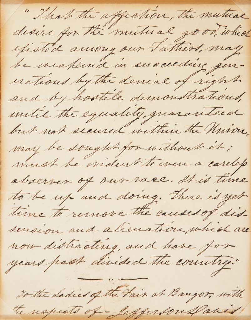 Jefferson Davis autograph