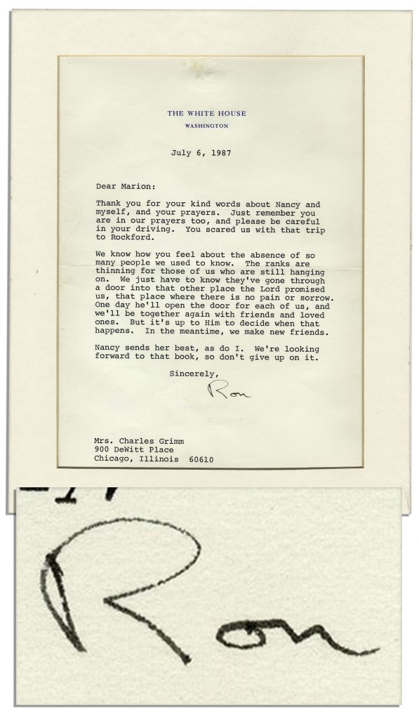 Ronald Reagan Tear Wall Gorbachev signed photo