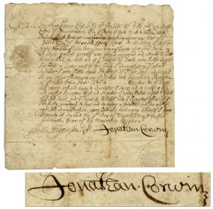 Salem witch trials autograph