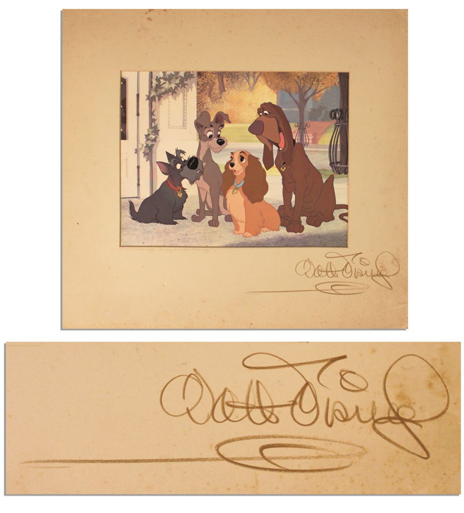 Lady Tramp Production Cel Master Pan Background Setup Spaghetti Dogs