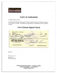 Gus Grissom autograph