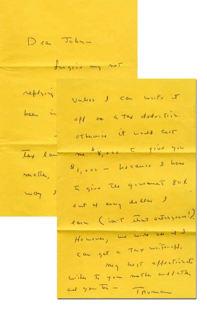 Truman Capote Autograph 