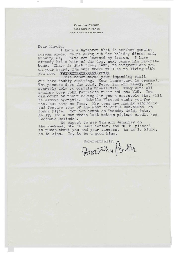 Dorothy Parker autograph