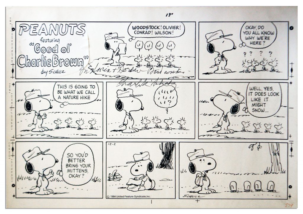 Peanuts Sunday strip from 1984 sold for $27,971 at auction