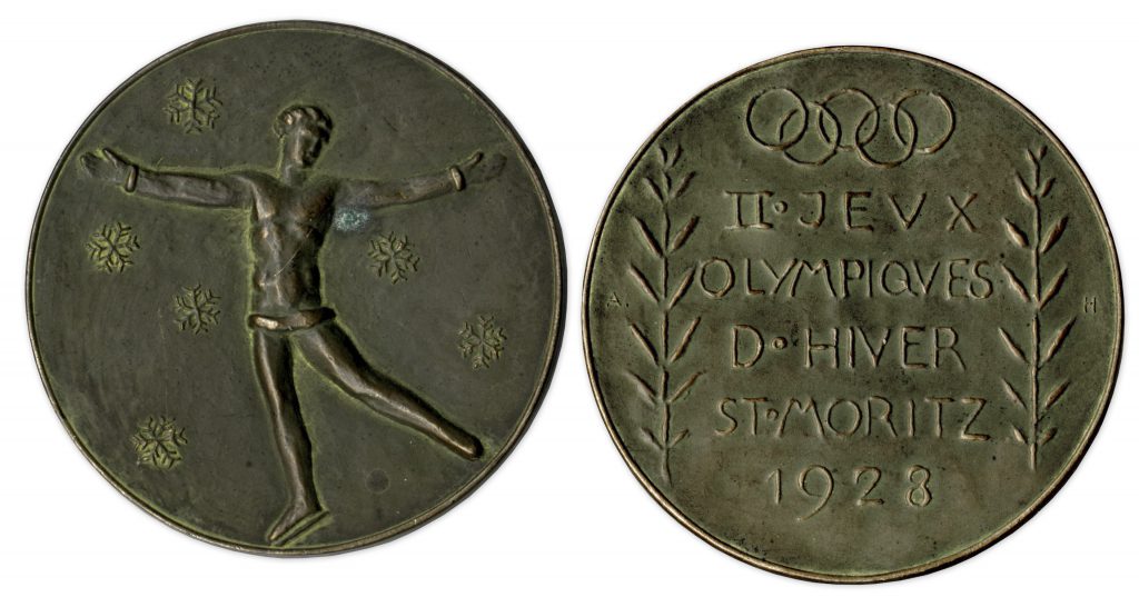 Bronze 1928 St Moritz Olympics Medal