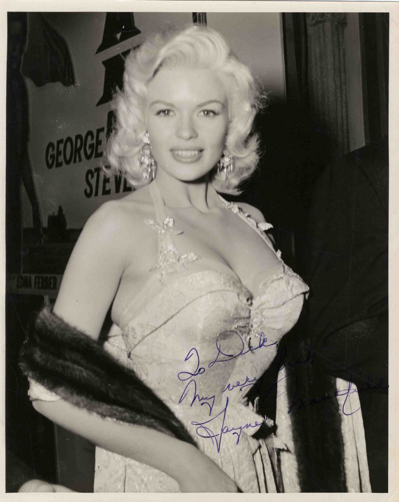 Jayne Mansfield autograph