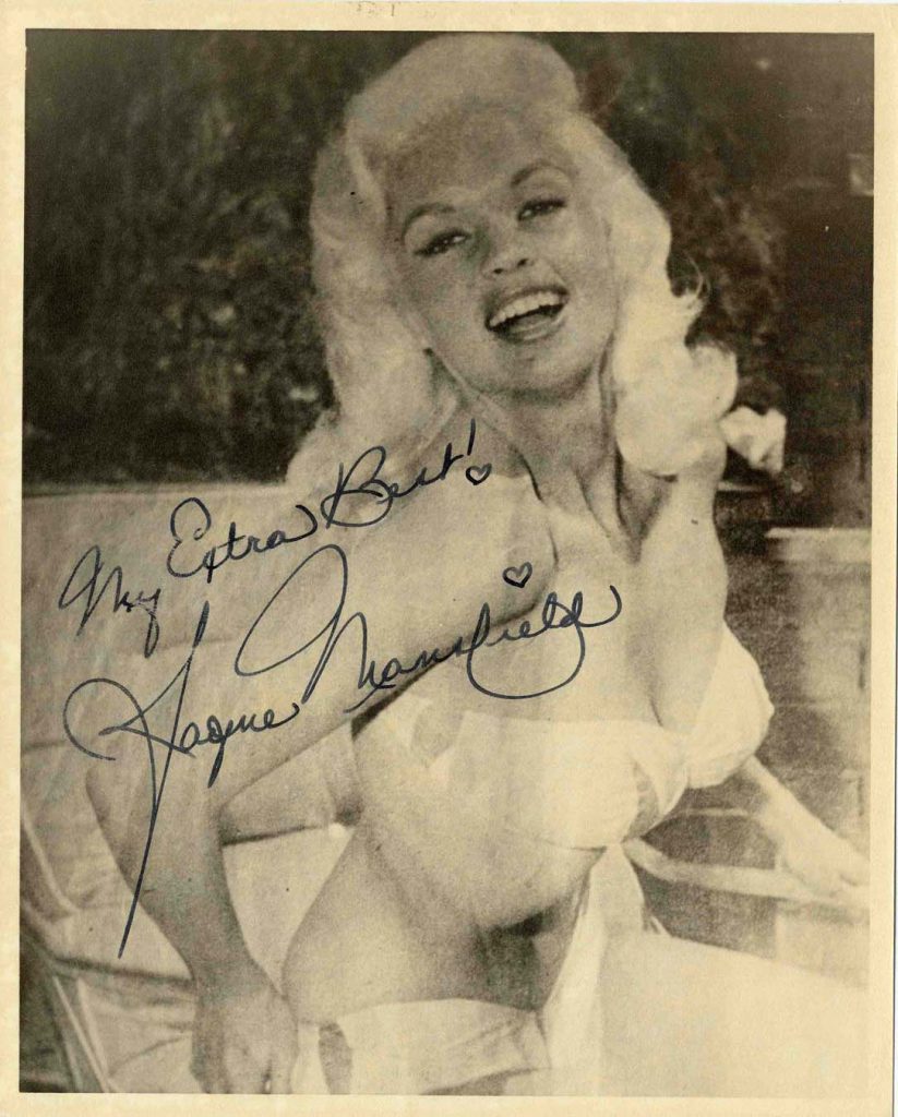 Jayne Mansfield autograph
