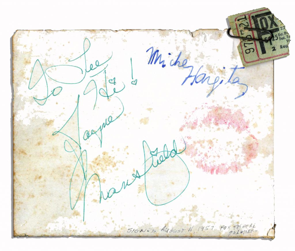 Jayne Mansfield autograph
