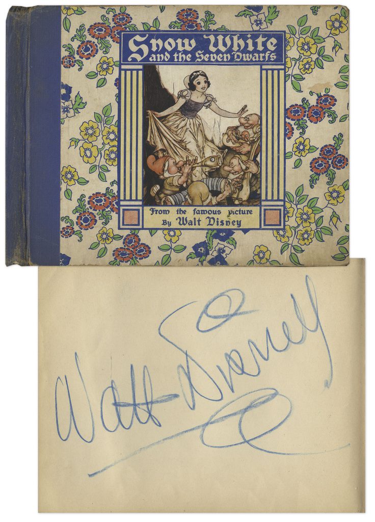 Walt Disney signed Cinderella book