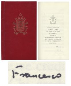 Lumen Fidei Pope Francis signed book