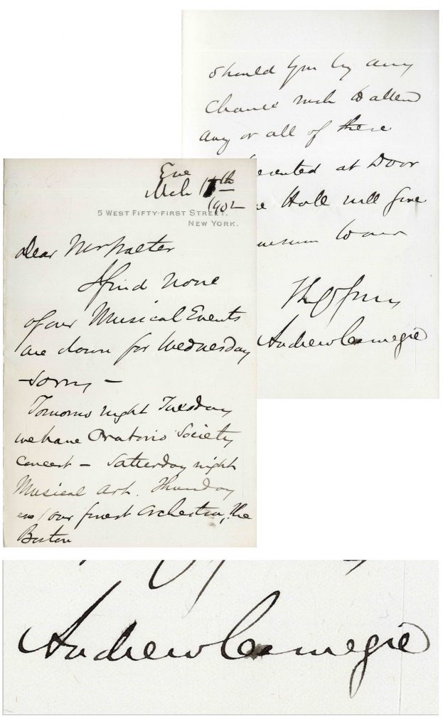 Andrew Carnegie autograph