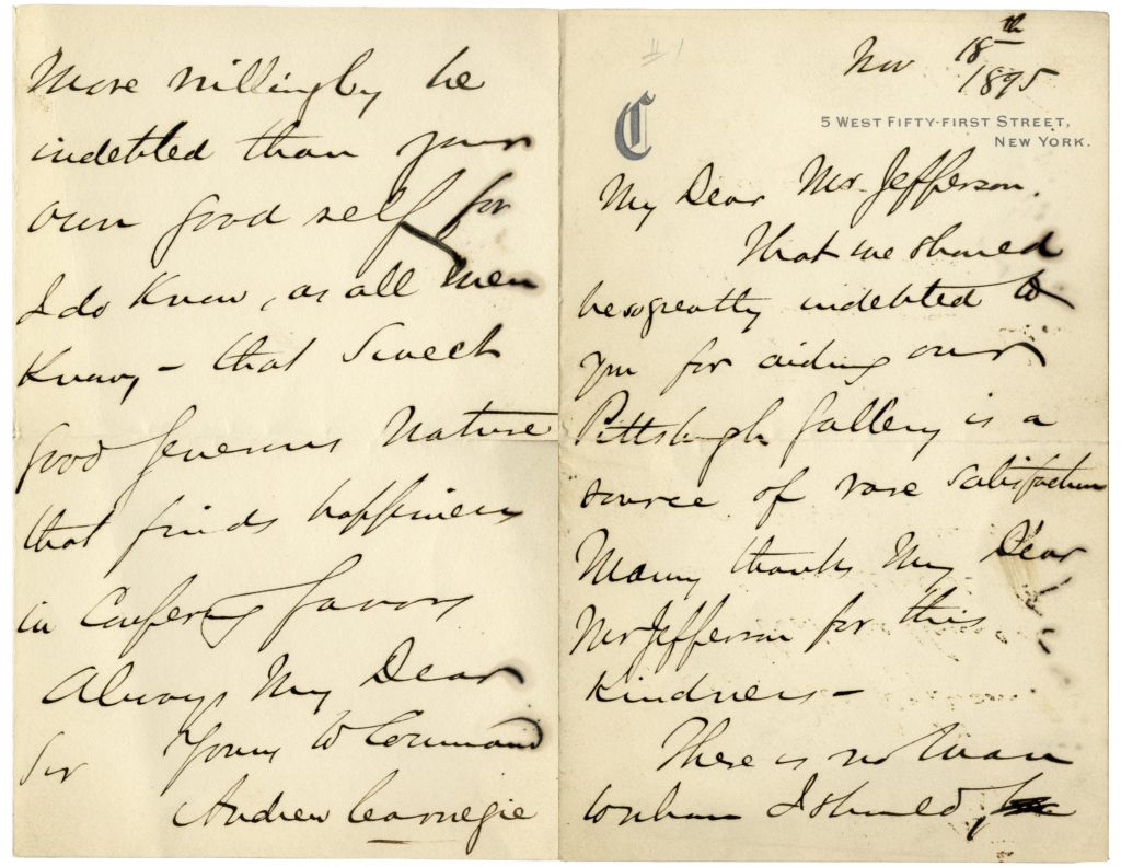 Andrew Carnegie book signed