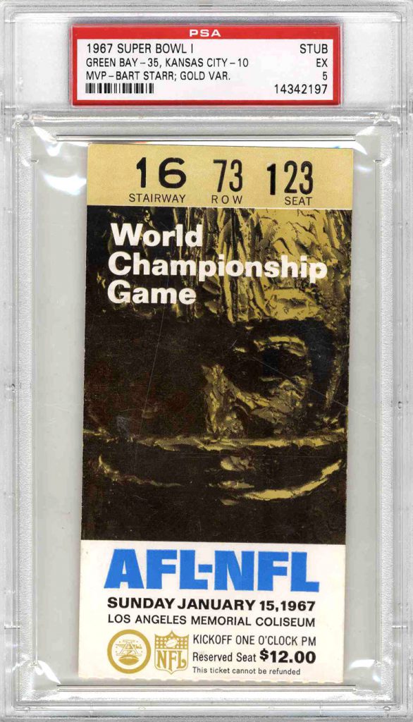 Super Bowl I Ticket Stub PSA 5
