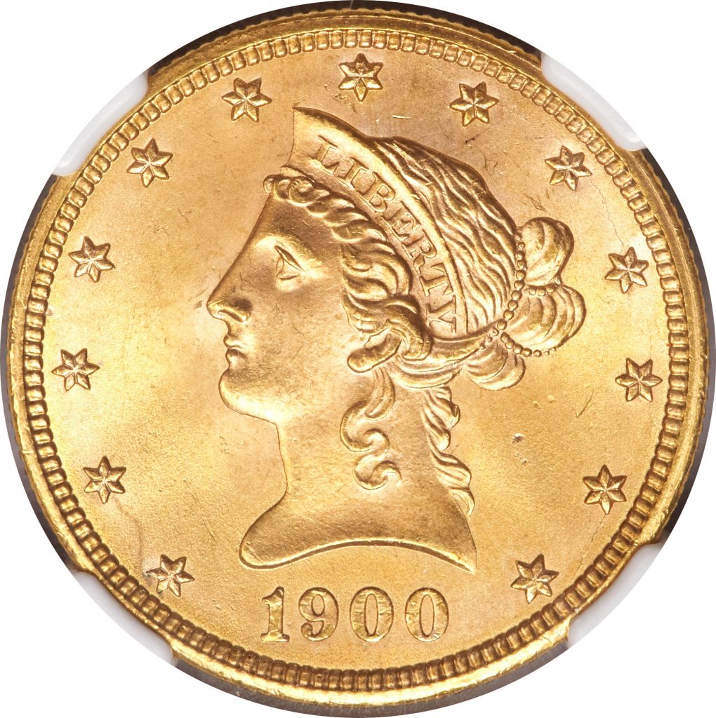 1900 $10 Gold Eagle NGC MS66
