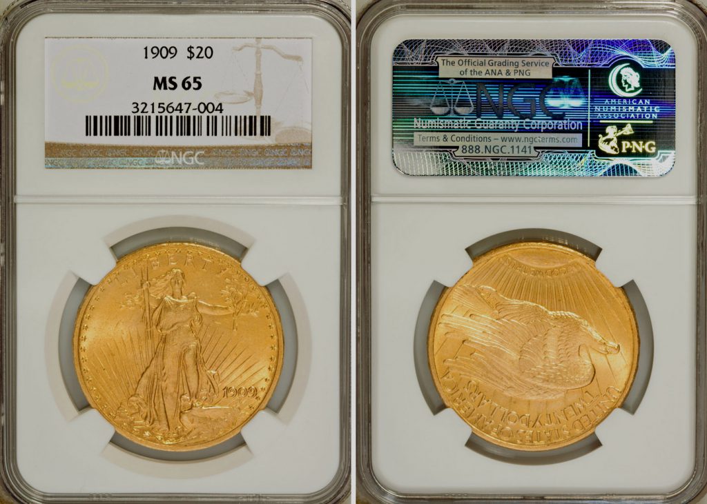 1909 Saint-Gaudens $20 NGC MS65