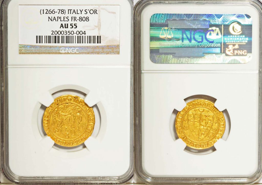 1266-78 Italy SOr Naples NGC AU55