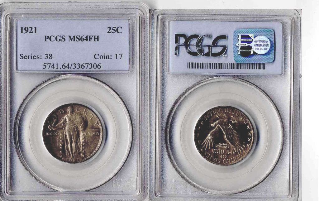 1921 Standing Liberty 25c PCGS MS 64 Full Head