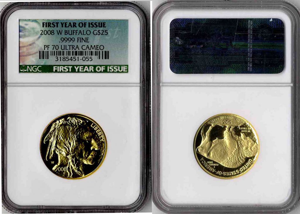 2008 W Buffalo Gold Coin $25 NGC PF70 Ultra Cameo
