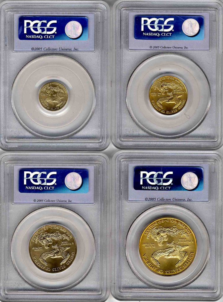 2005 Gold Eagle Set 20th Anniversary PCGS MS69