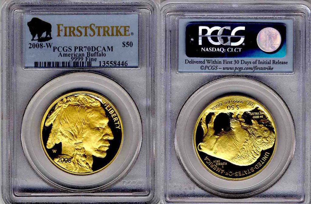 2008 W Buffalo Gold Coin $50 PCGS PR70 First Strike