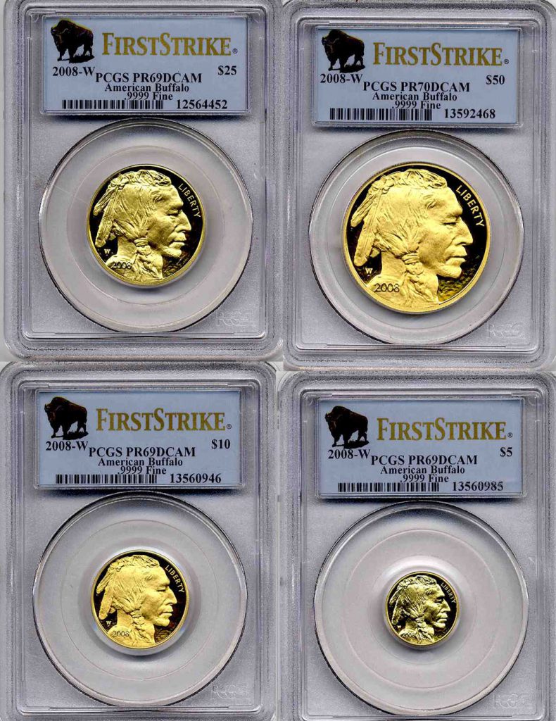 2008 W Gold Buffalo $25 Set of 328 ANACS SP 70