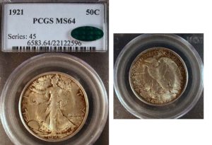 1921 Walking Liberty 50c PCGS MS 64