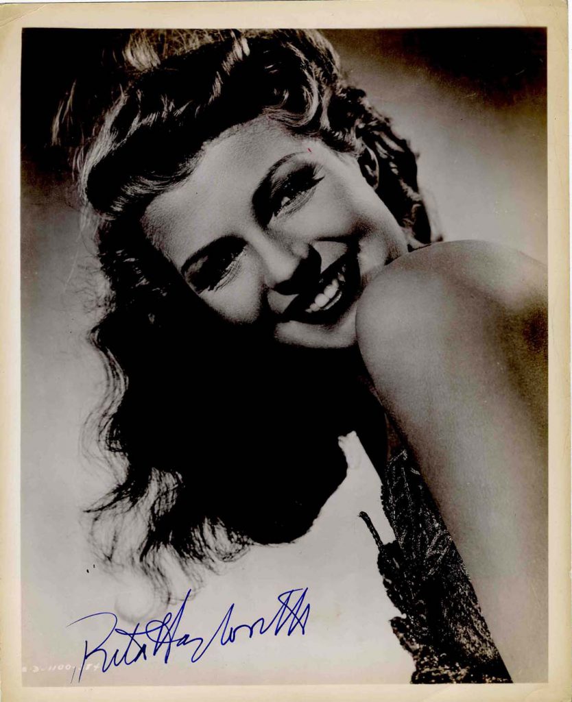 Rita Hayworth autograph