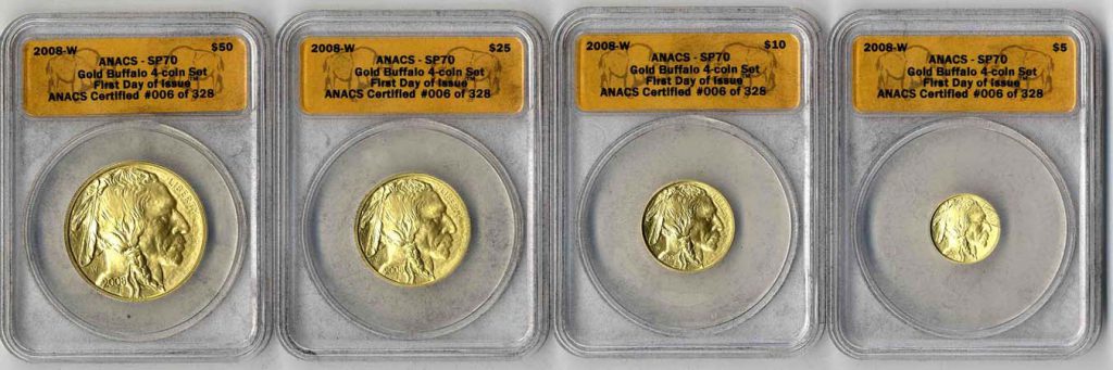 2008 W Gold Buffalo $25 Set of 328 ANACS SP 70