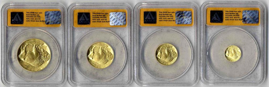 2008 W Gold Buffalo $25 Set of 328 ANACS SP 70