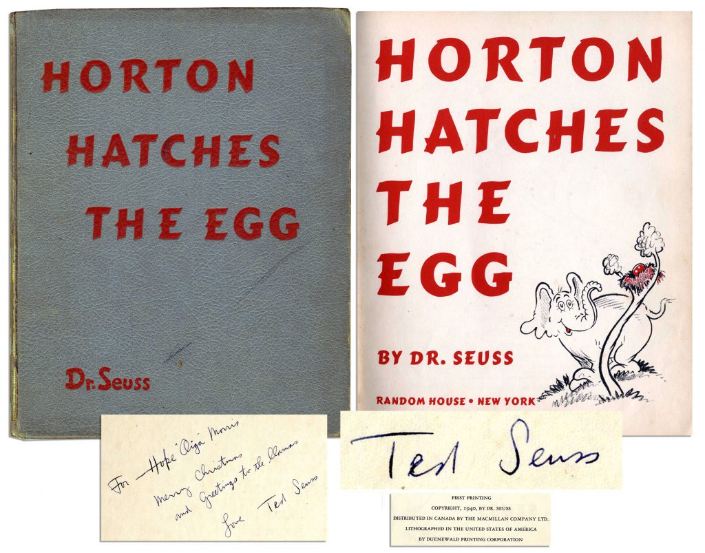 Dr Seuss Horton Hatches The Egg 1st edition