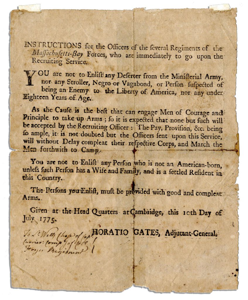 Establishment of the American Army May 27 1778 broadside