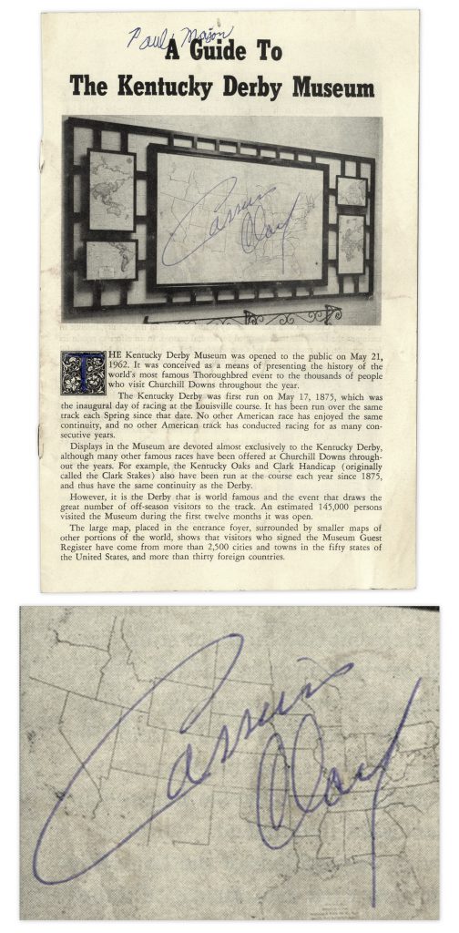 Cassius Clay autograph