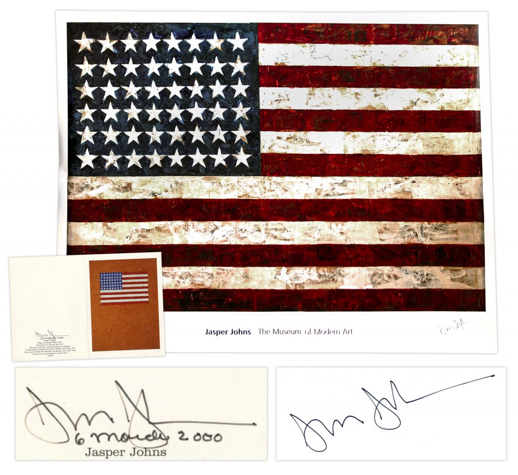 Jasper Johns autograph