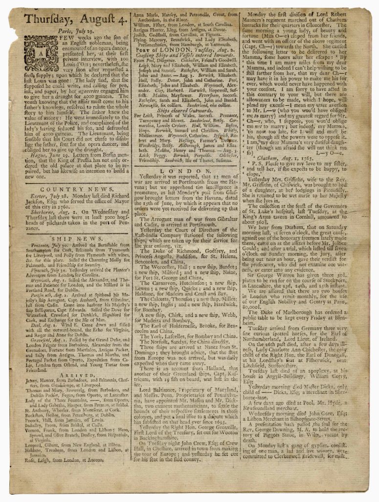 Mason Dixon line document 