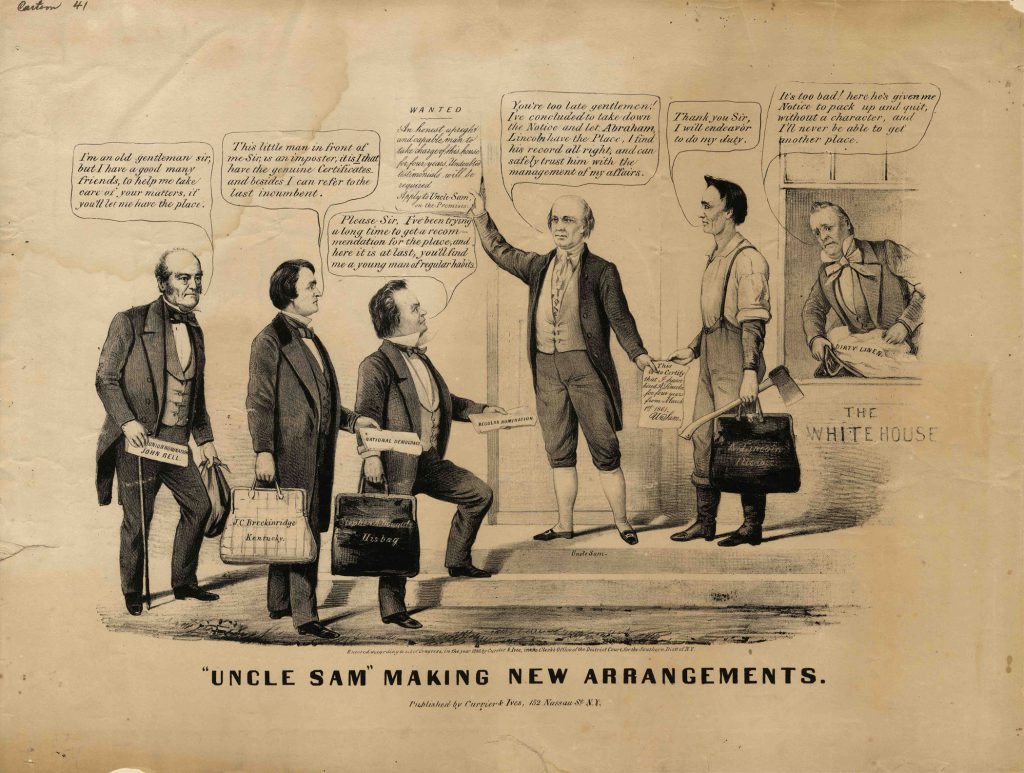 Currier Ives Uncle Sam Making New Arrangements