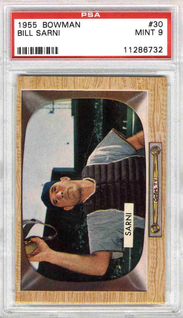 1955 Bowman Bill Sarni #30 PSA 9 