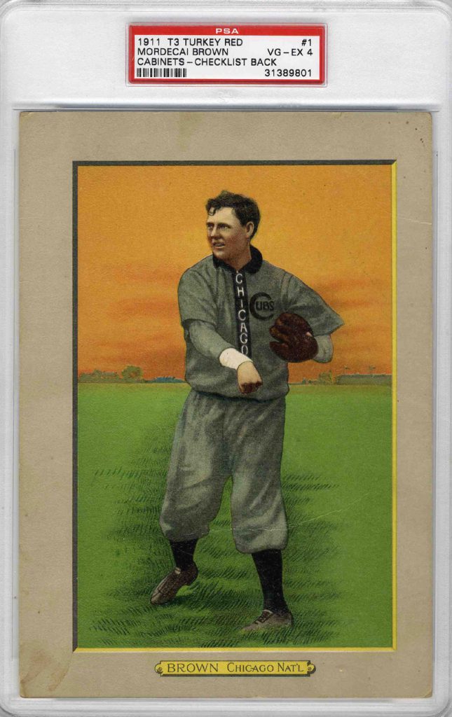 1911 Turkey Red Mordecai Brown #1 PSA 4