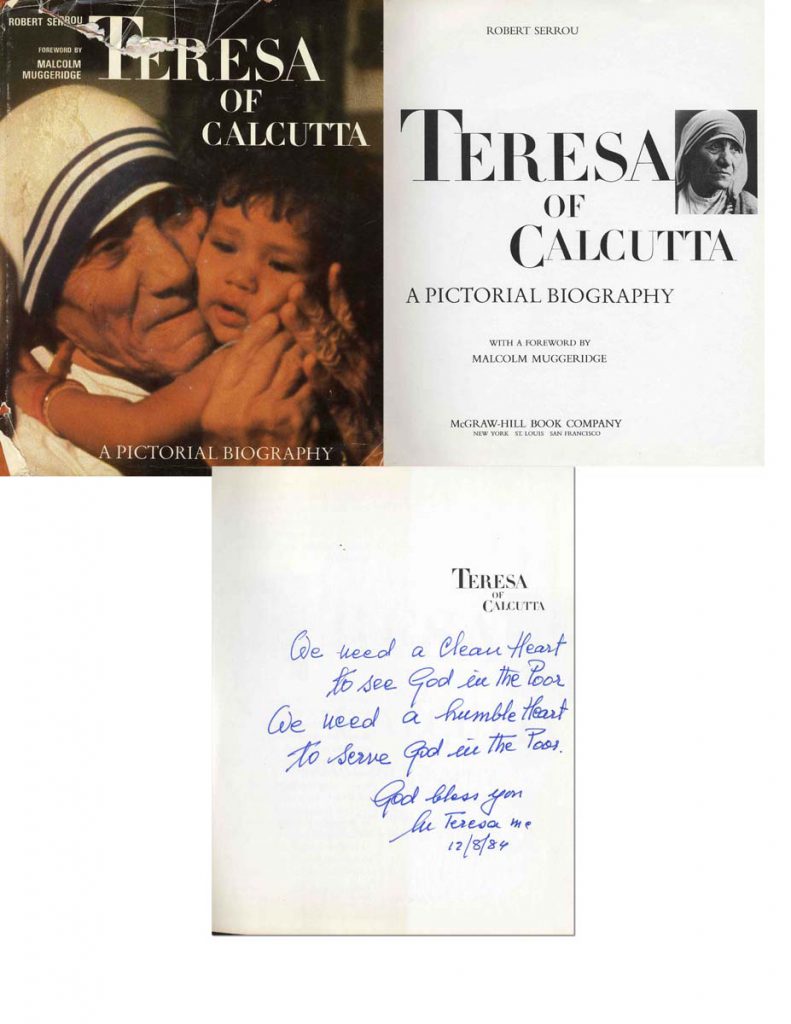 Mother Teresa autograph