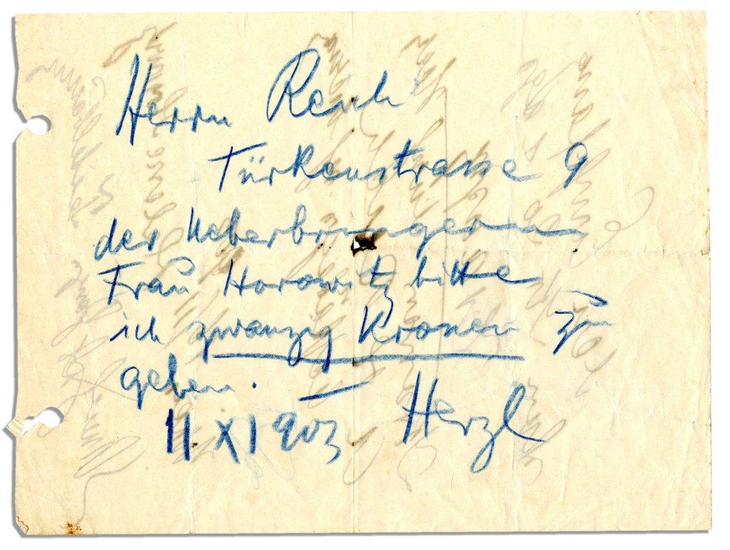 Theodor Herzl autograph
