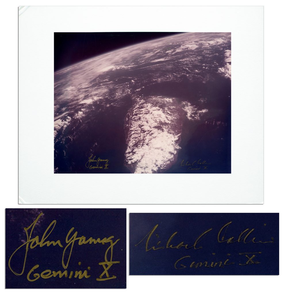 John Young lunar signed photo on moon