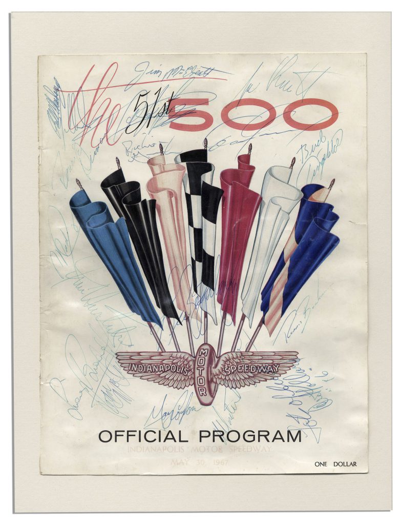Indianapolis 500 program signed
