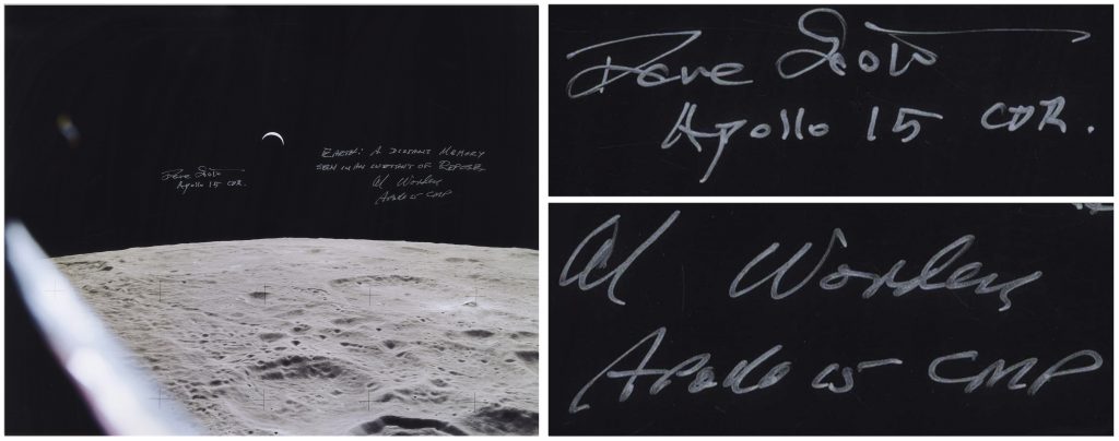 Apollo 15 Al Worden Dave Scott 16" x 20" signed photo